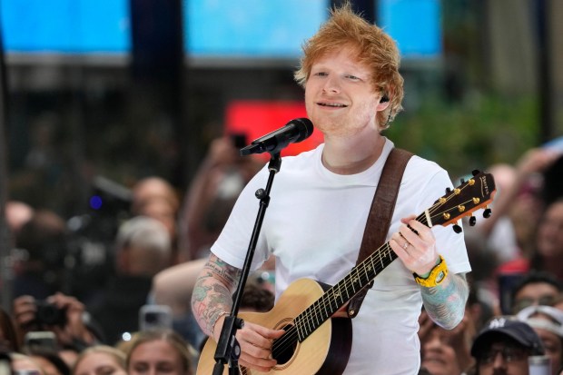 Ed Sheeran will perform a full-stadium solo concert at Petco Park on July 21. (Charles Sykes/Invision/AP)