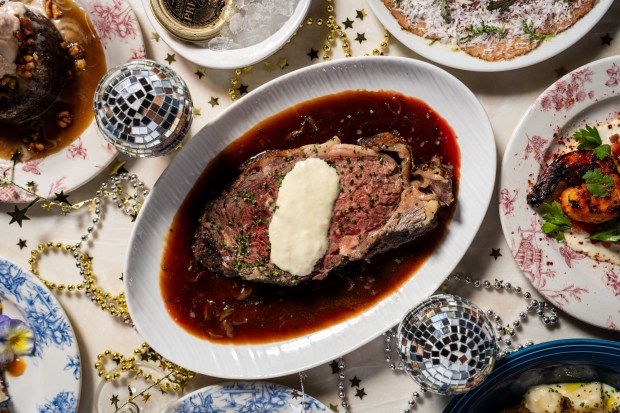 Herb & Sea's prime rib with onion demi and horseradish cream.(Kimberly Motos)