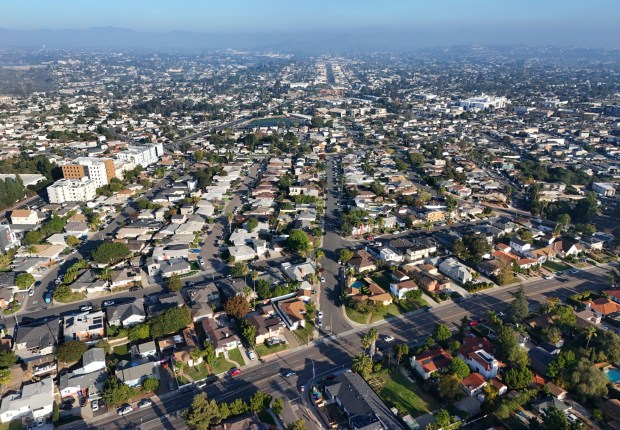 The College Area near San Diego State University is seen on Dec. 16, 2025. (K.C. Alfred / The San Diego Union-Tribune)