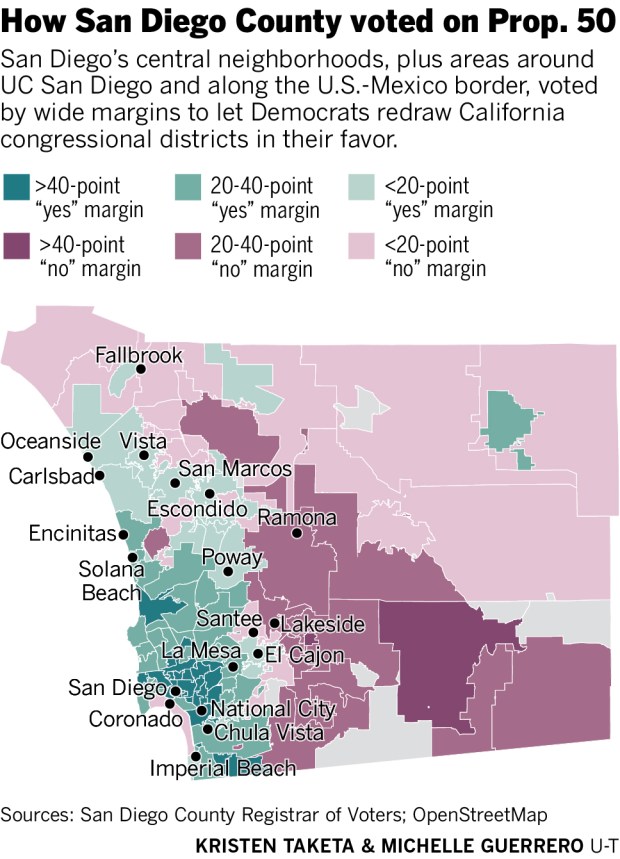 How San Diego County voted on Prop. 50