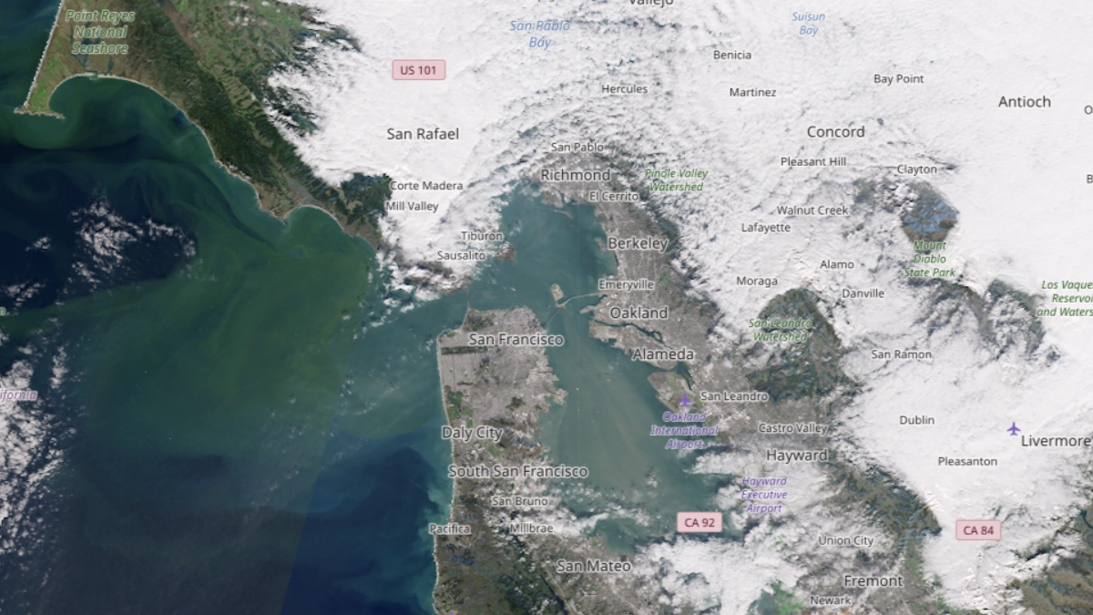 Satellite image of San Francisco Bay Area on November 29, 2025. Credit: Sentinel-2, Copernicus EU
