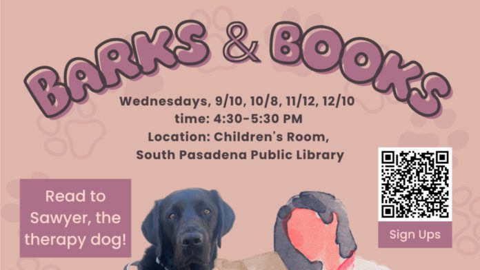 PHOTO: South Pasadena Public Library | The South Pasadenan | Boost Reading Confidence with Barks & Books at the South Pasadena Public Library