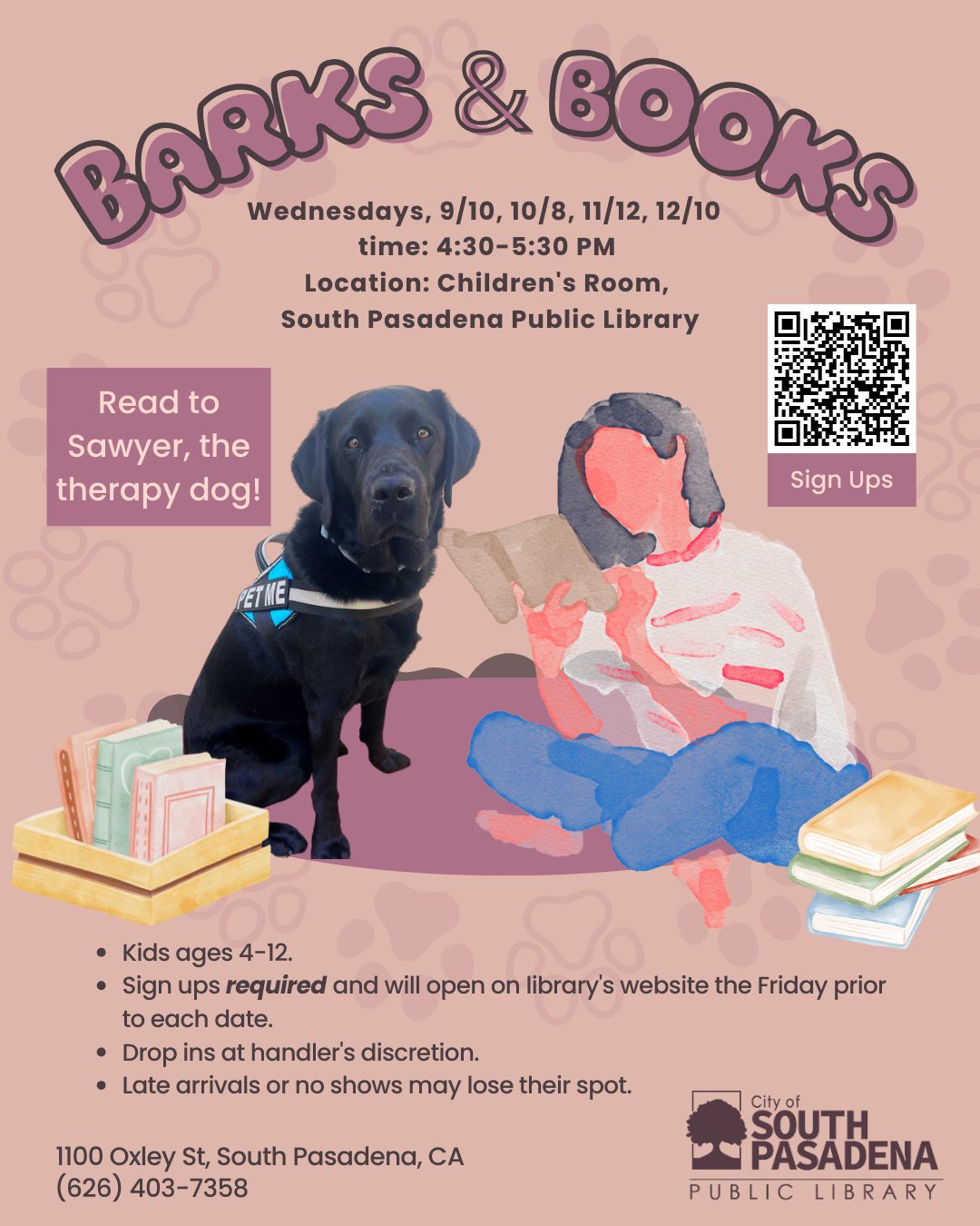 PHOTO: South Pasadena Public Library | The South Pasadenan | Boost Reading Confidence with Barks & Books at the South Pasadena Public Library