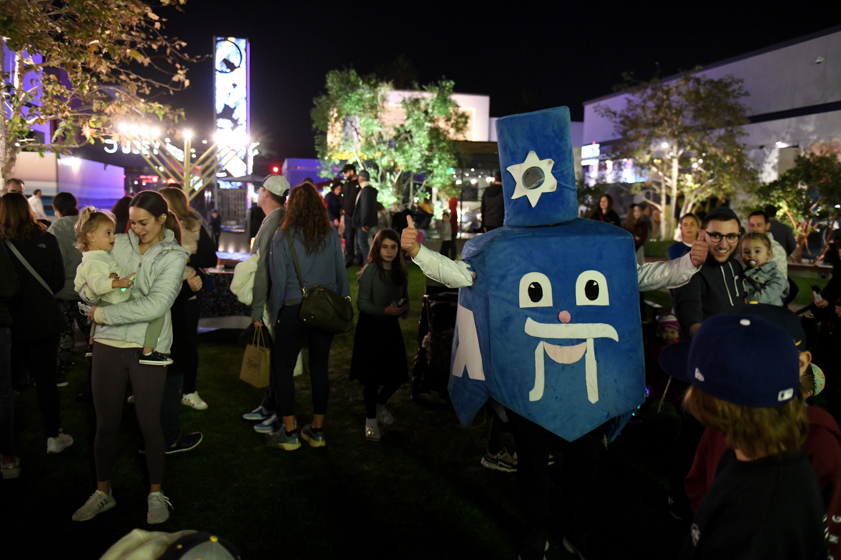 Mr. Dreidel, aka Rabbi Shlomo Sirota with the Redondo Beach...