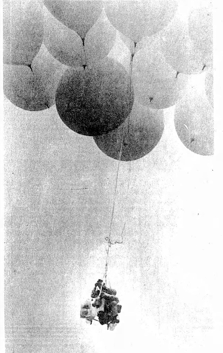 Larry Walters takes flight on July 2, 1982. Photo by...