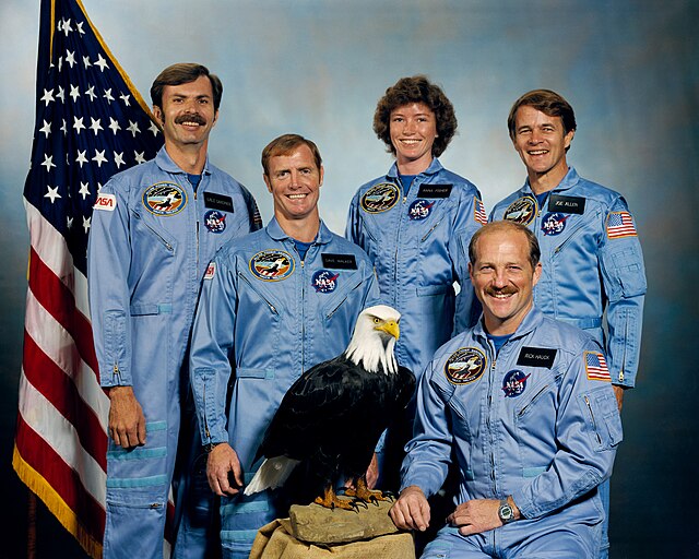 The crew assigned to the STS-51A Space Shuttle Discovery mission...