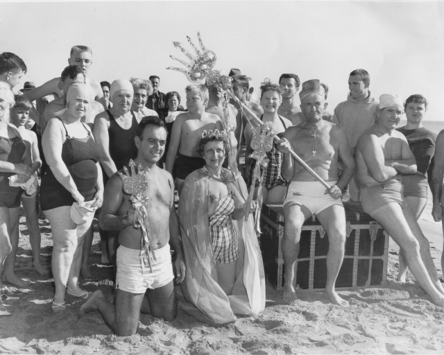 An early photo of participants in the Cabrillo Beach Polar...