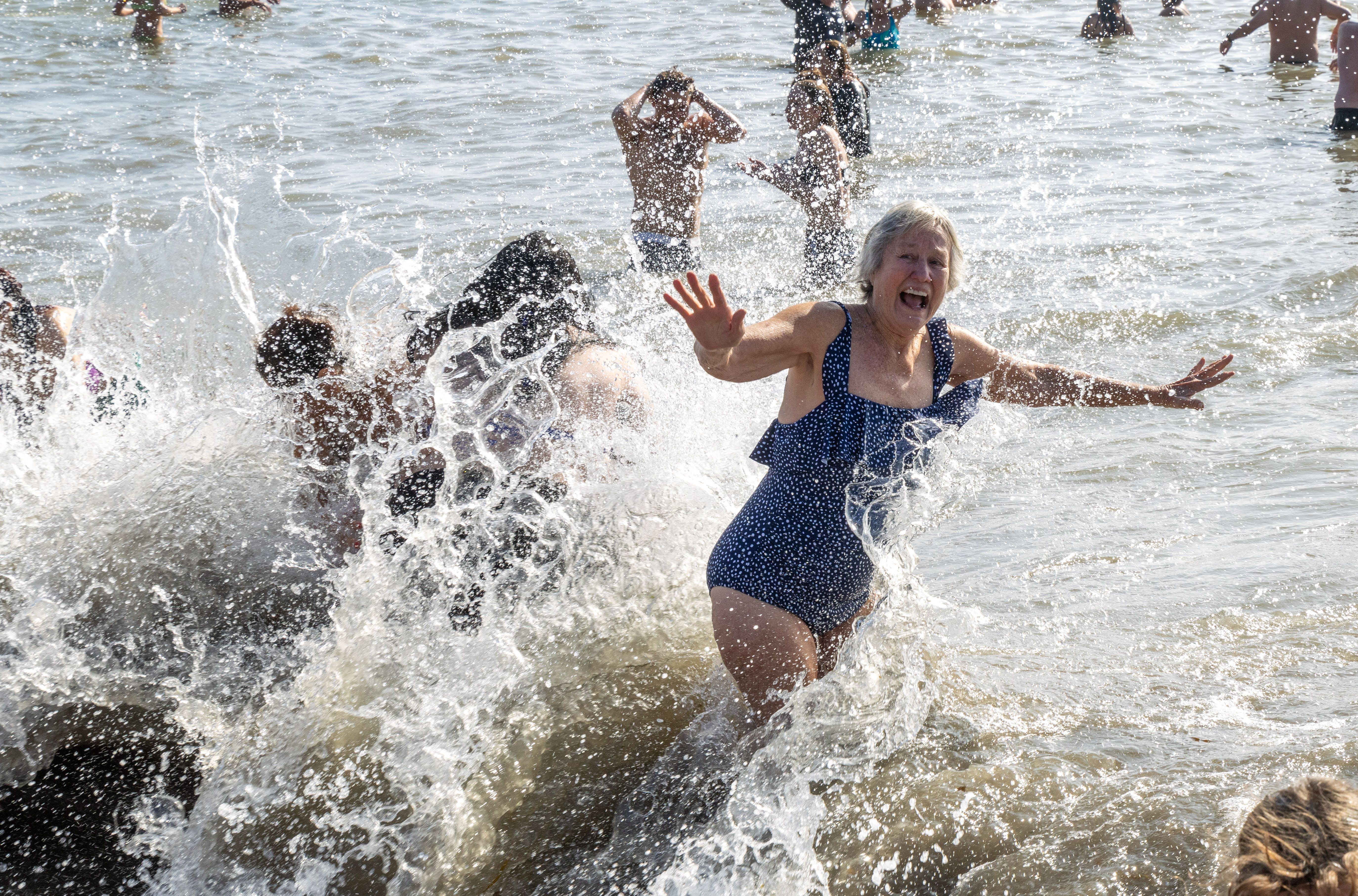 The annual Polar Bear Swim took place at Cabrillo Beach...