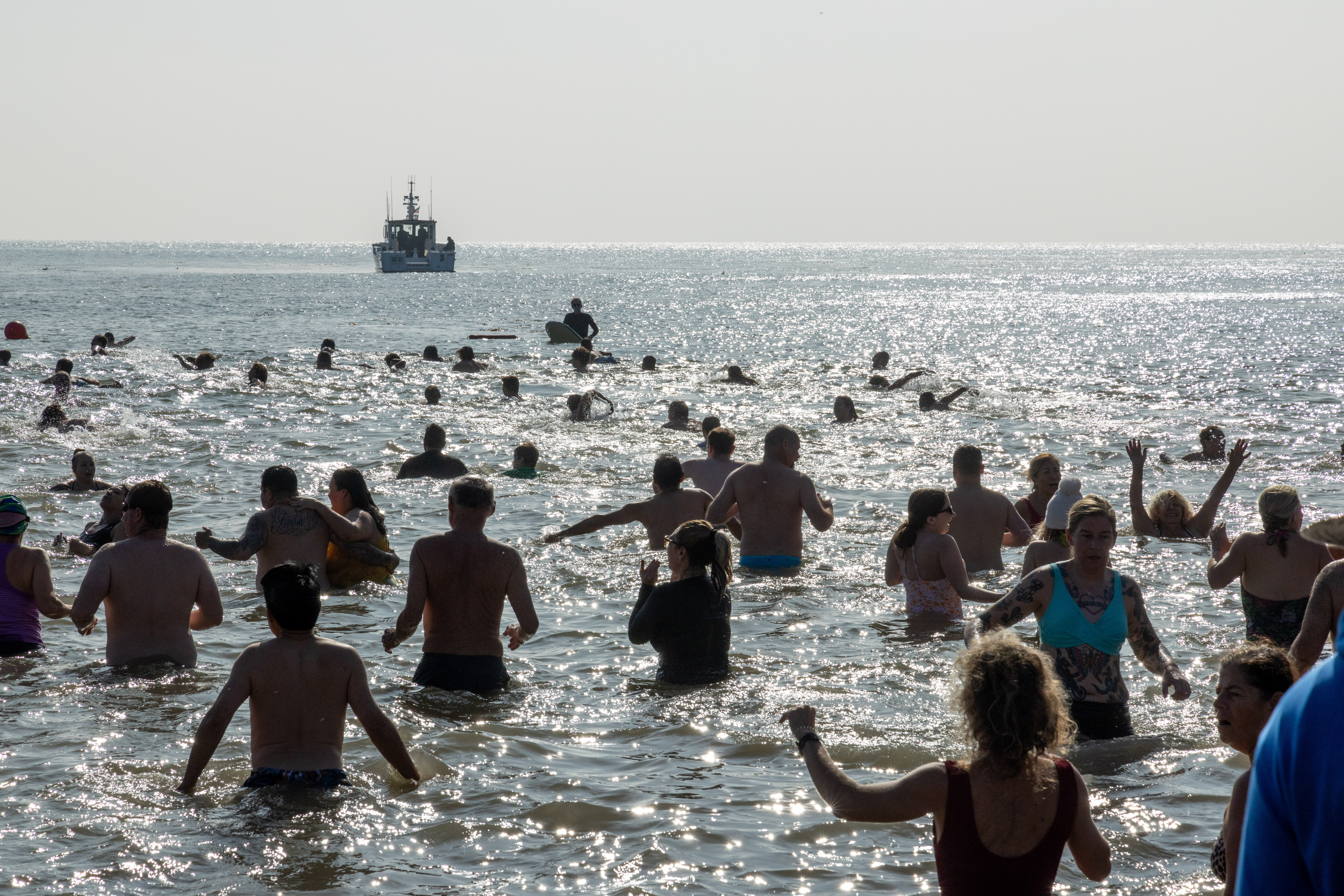 The annual Polar Bear Swim took place at Cabrillo Beach...