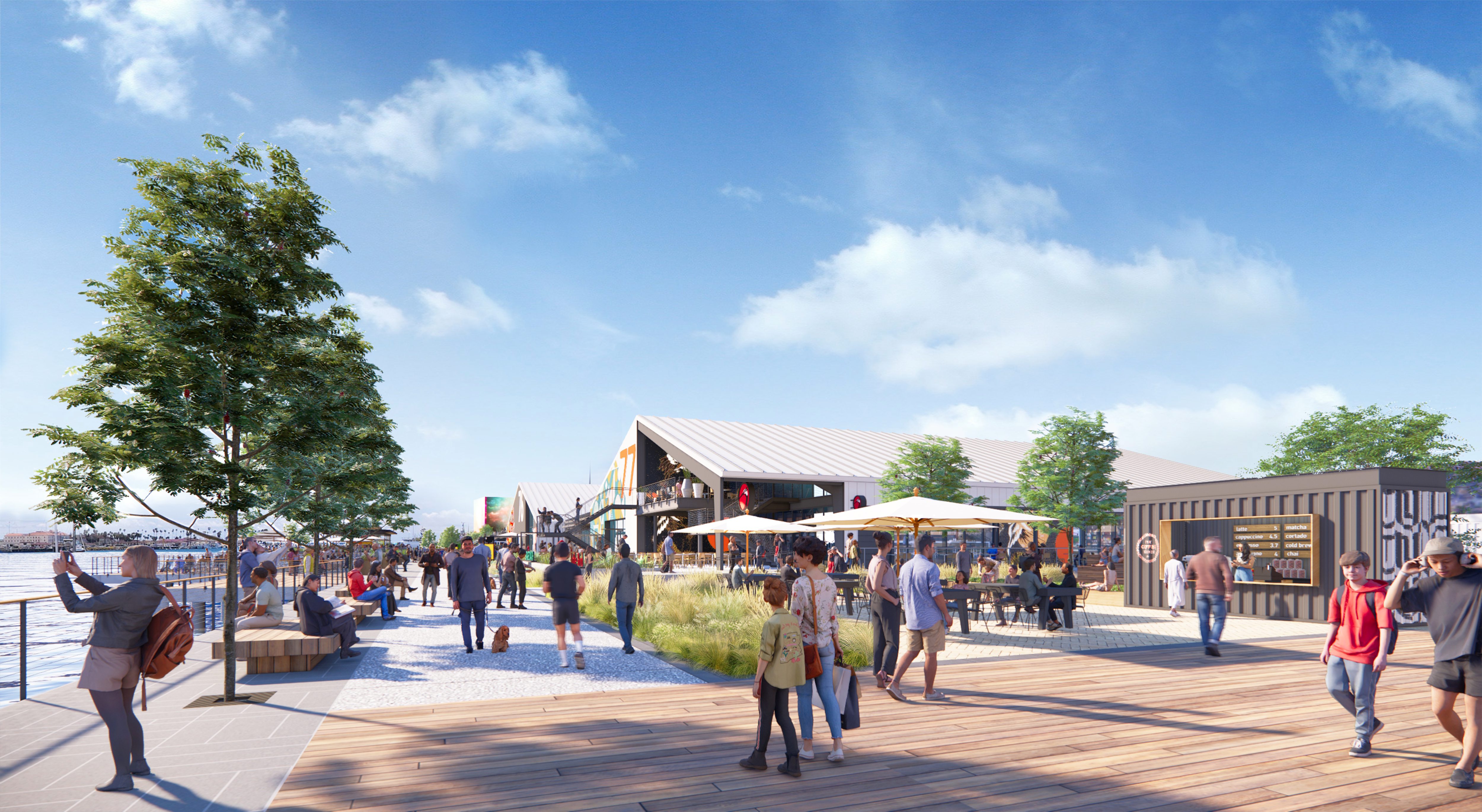 Rendering of the promenade area at West Harbor. (Rendering Courtesy...