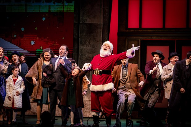 "Miracle on 34th Street the Musical" has a 23-member cast, plus three musicians and a conductor, adding 15 local musicians to the orchestra at each stop. Another 20 people are in the production crew, including parent chaperones for the two lead youth actresses. (Photo courtesy of 313 Presents)