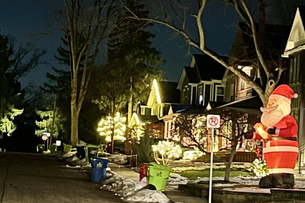 Not far from downtown Rochester's Big Bright Light Show are neighborhood streets filled with holiday displays as on North Castell Avenue near West Fourth Street. (Peg McNichol/MediaNews Group)