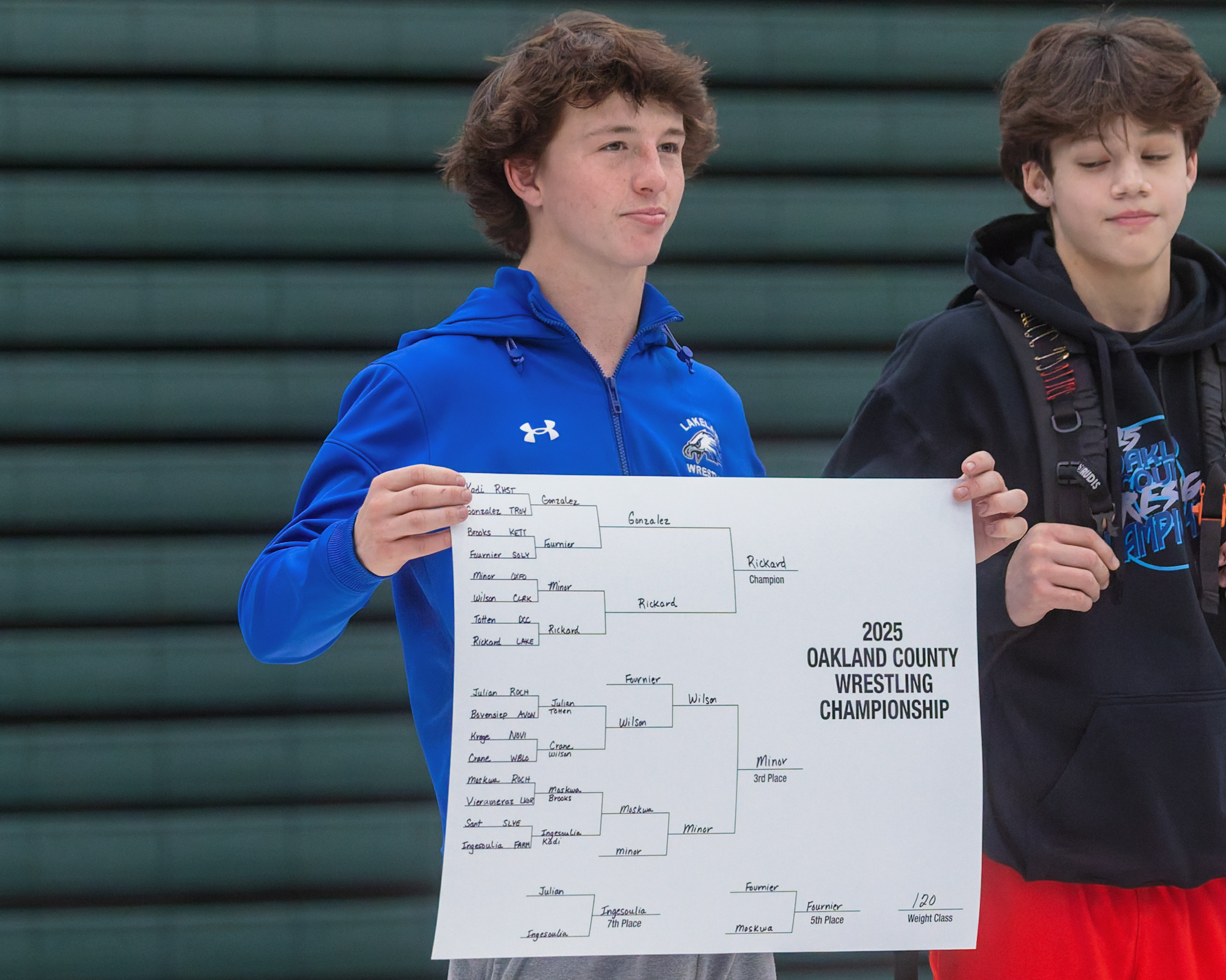 Lakeland's Benamin Rickard took home the Oakland County Championship at...