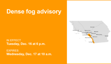 Dense fog advisory affecting Orange County until Wednesday morning – visibility as low as 1/4 mile – Orange County Register