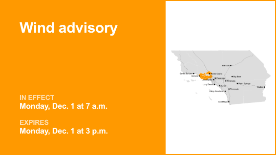 Wind advisory affecting Los Angeles County until Monday afternoon – Daily News