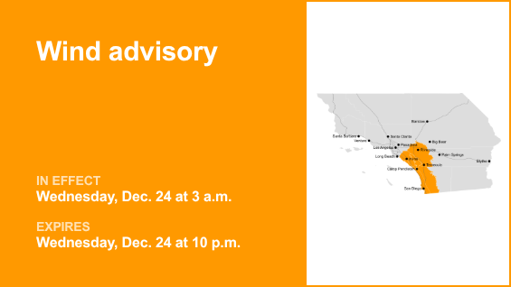 Wind advisory affecting the Orange County and Santa Ana Mountains area Wednesday – Orange County Register