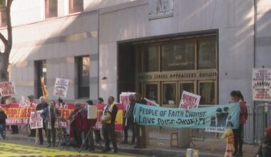 Protesters at ICE offices in San Francisco chain themselves to entrance