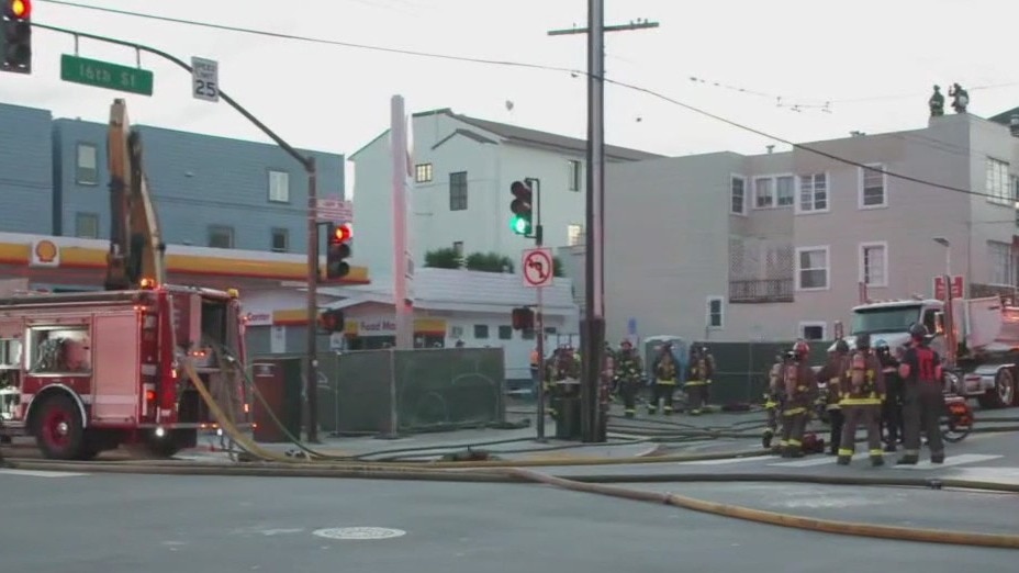 Report of fire at San Francisco gas station