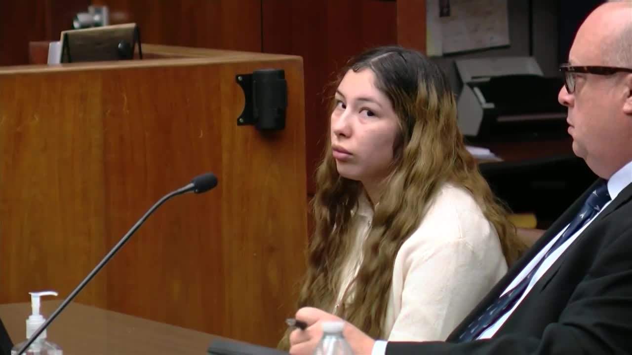 Maya Hernandez appears in court during the jury