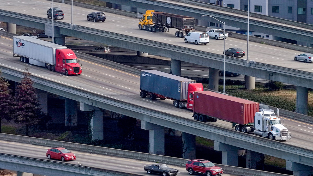 Trucks on a highway