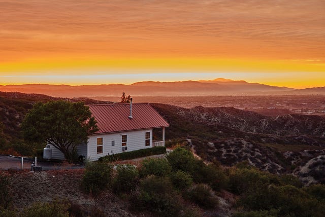 dorland mountain arts, southern california, one of the five private residence cottages with a sweeping view of the temecula valley