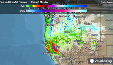 Rain And Snow Totals Through Monday