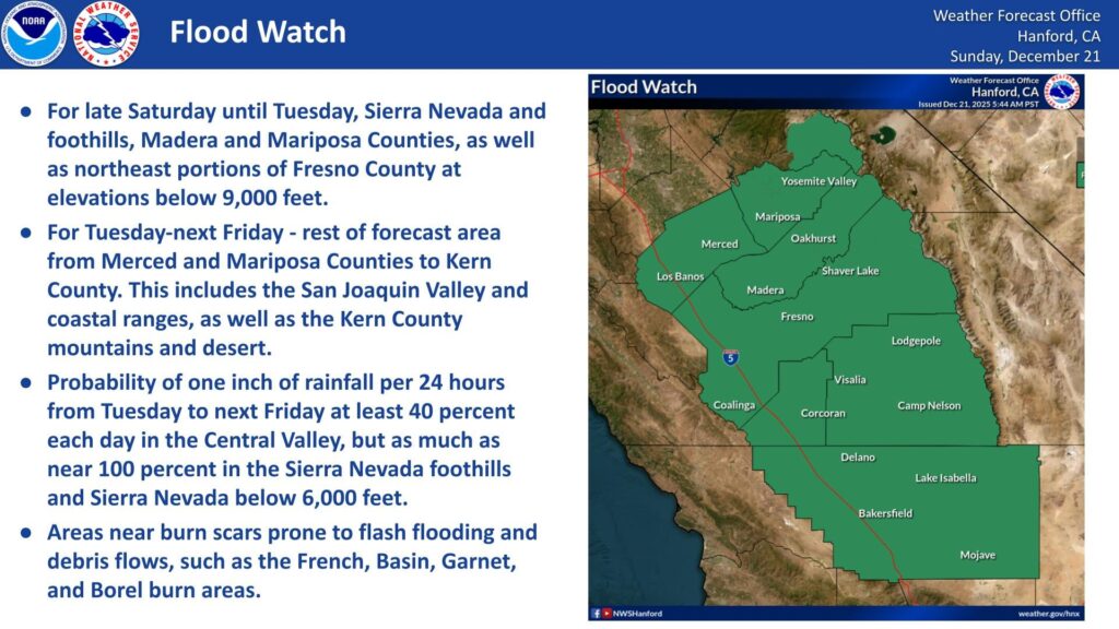 Image of NWS Hanford Flood Watch Issued Dec. 21, 2025
