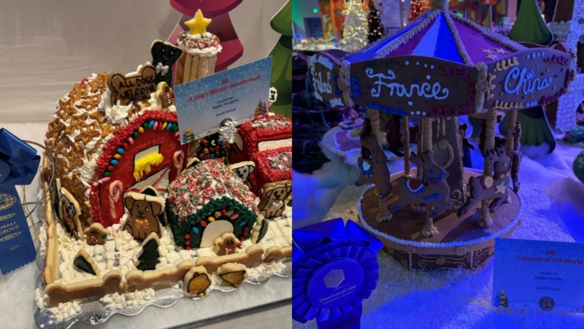 Peruse a pair of creative gingerbread house displays – NBC Los Angeles