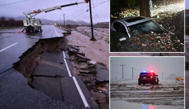Southern California hit by powerful holiday storm causing flash floods, mudslides