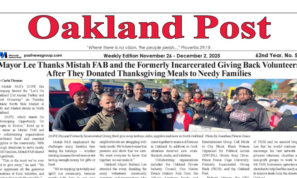 Oakland Post: Week of November 26 – December 2, 2025