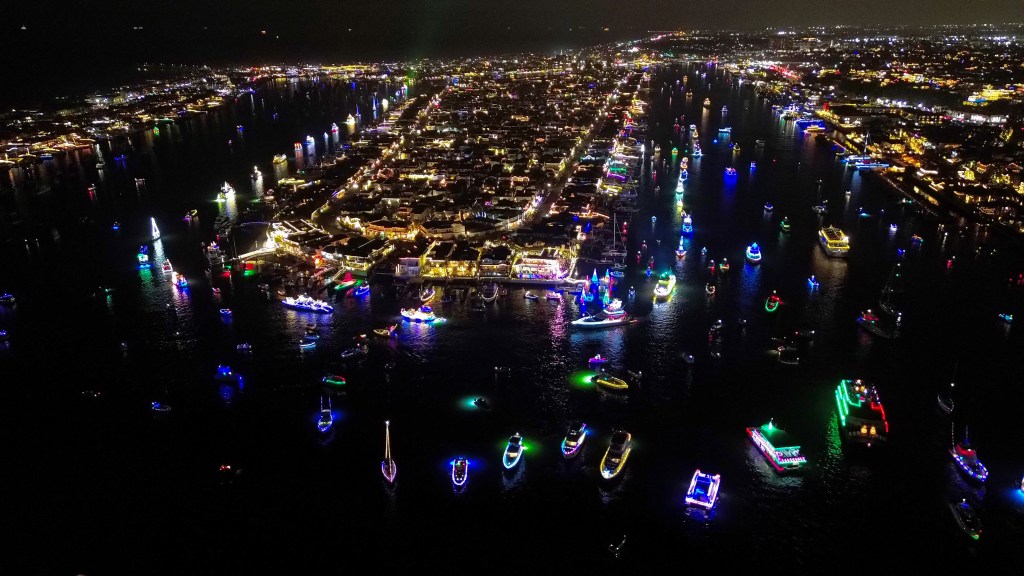 117th Newport Beach Christmas Boat Parade, California.
