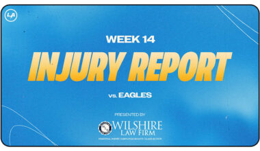 Los Angeles Chargers Philadelphia Eagles Injury Report Week 14 2025