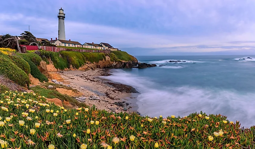 The Pigeon Point Lighthouse near Pescadero, California.