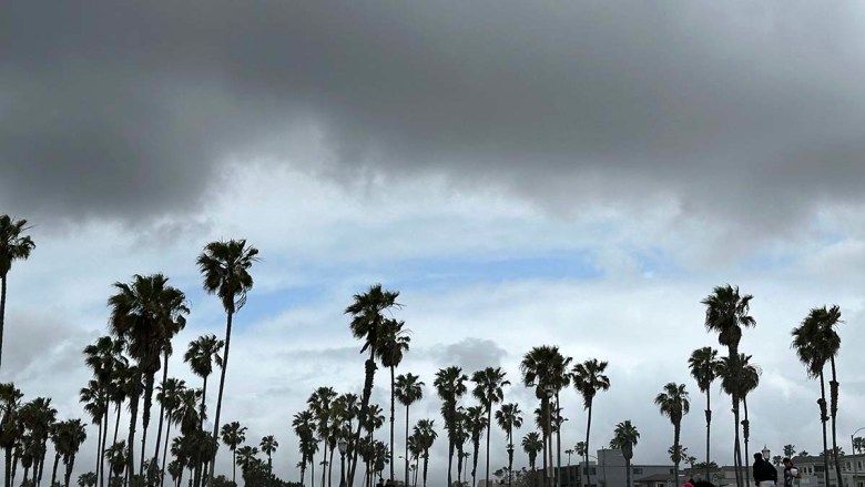 Stormy skies in at La Jolla Shores. (Photo by Chris Stone/Times of San Diego)