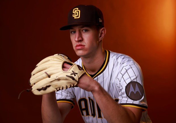San Diego Padres' Alek Jacob on Wednesday, Feb. 19, 2025. (K.C. Alfred / The San Diego Union-Tribune)
