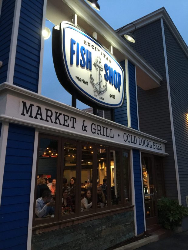 The exterior of the Fish Shop restaurant in Encinitas. The company's fourth location will open in January in Oceanside. (Fish Shop)
