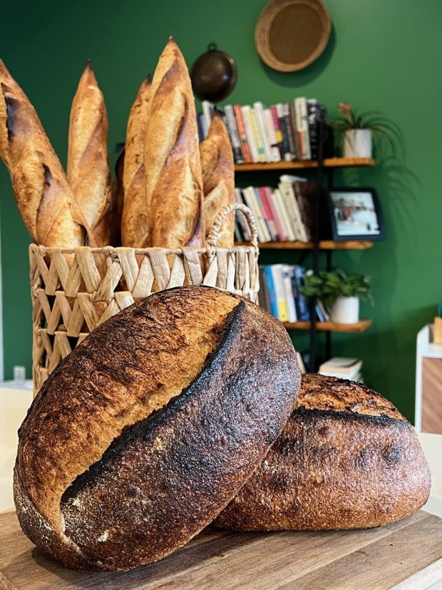 The top-selling item at LuckyBolt Kitchen + Bakery in Sorrento Valley is the sourdough bread, which is baked fresh every morning. (Eleni K. Chalmers)