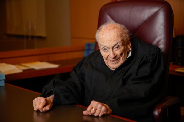 Judge David Gill inside his court room at the San Diego Central Courthouse in downtown in 2024. (Alejandro Tamayo / The San Diego Union-Tribune)