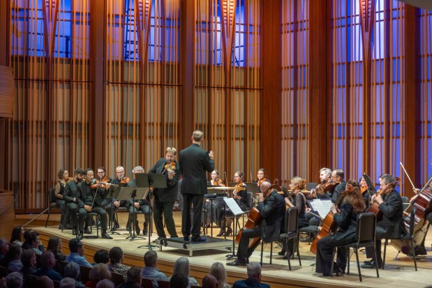 The Mainly Mozart All-Star Orchestra presented the opening night performance of its 2025 season at the Conrad Prebys Performing Arts Center in La Jolla. (J. Kat Photo).