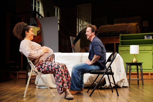 Keren Lugo as Carrie, left, and Hennessy Winkler as Ty in La Jolla Playhouse's world-premiere production of Noah Diaz's play "All the Men Who've Frightened Me." (Rich Soublet II)