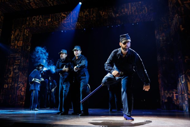 Eric Anderson, Noah Rivera, Johnathan Tanner and Evan Ruggiero in La Jolla Playhouse's world-premiere musical "3 Summers of Lincoln," directed by Christopher Ashley. (Rich Soublet II)
