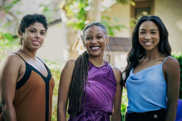 The co-founders of OnWord Theatre, from left, are marketing director Danielle Bunch, producing artistic director Marti Gobel and managing director Jamaelya Hines. (Michael Hari / Fade Out Media)