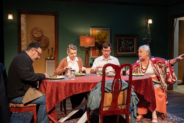 A scene from Backyard Renaissance Theatre's "The Waverly Gallery," featuring, left to right, Alexander Ameen, Katie MacNichol, Tom Zohar and Deborah Gilmour Smyth. (Michael Makie)