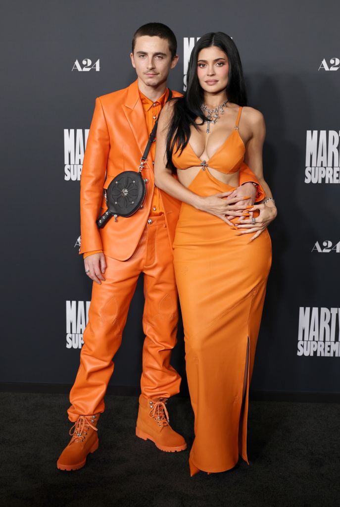 Timothée Chalamet and Kylie Jenner attend the "Marty Supreme" premiere