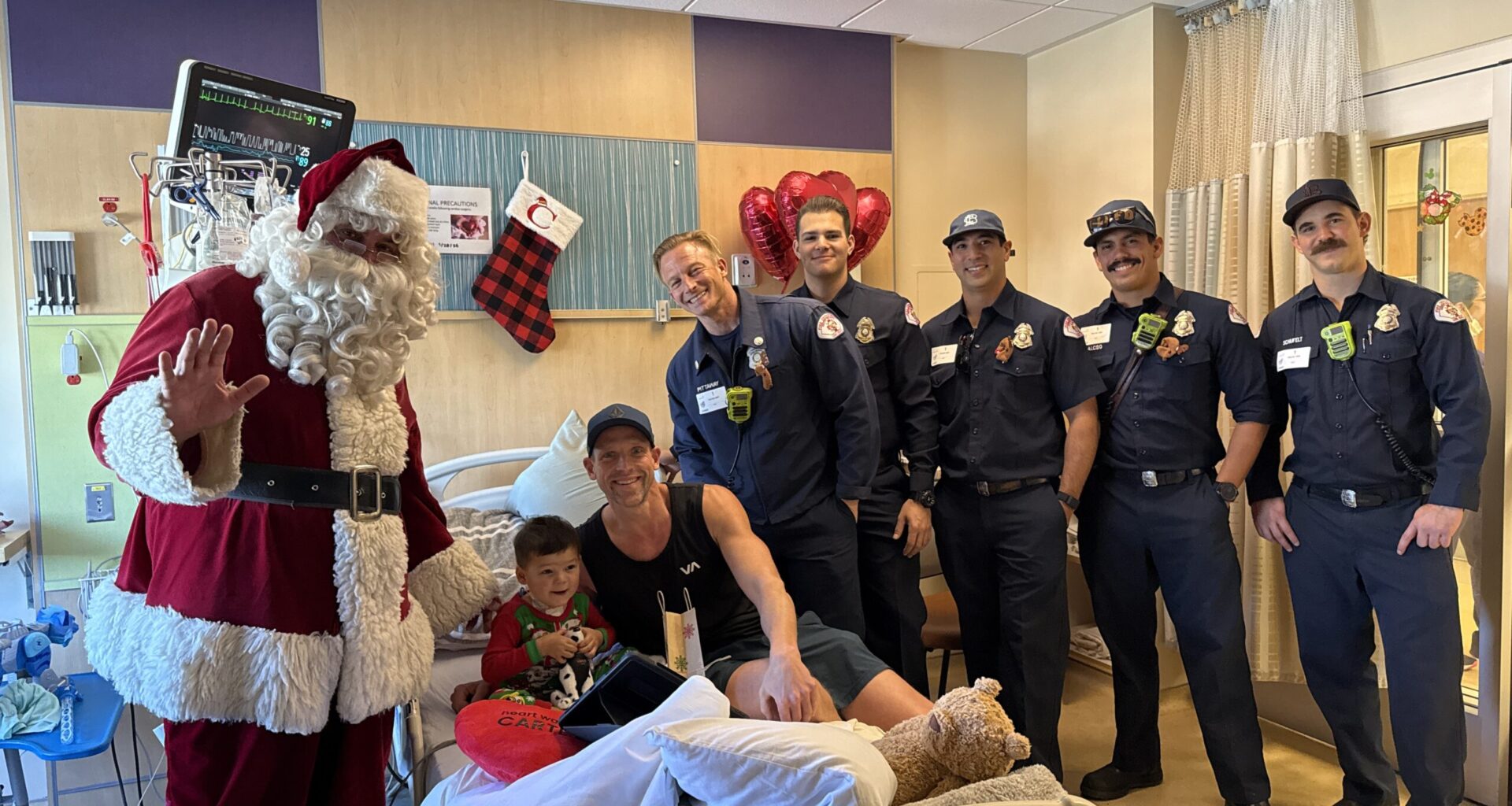 Santa swaps sleigh for firetruck as Long Beach firefighters join Santa to bring holiday cheer to Miller Children’s & Women’s Hospital