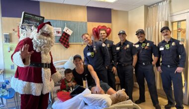 Santa swaps sleigh for firetruck as Long Beach firefighters join Santa to bring holiday cheer to Miller Children’s & Women’s Hospital