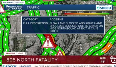 Deadly crash on 805 North near University Avenue partially reopens