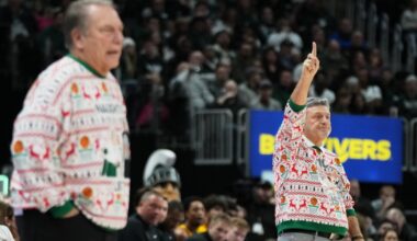 Michigan State beats Oakland as Tom Izzo & Greg Kampe don holiday sweaters