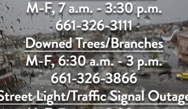 City shares storm contact numbers for Bakersfield residents