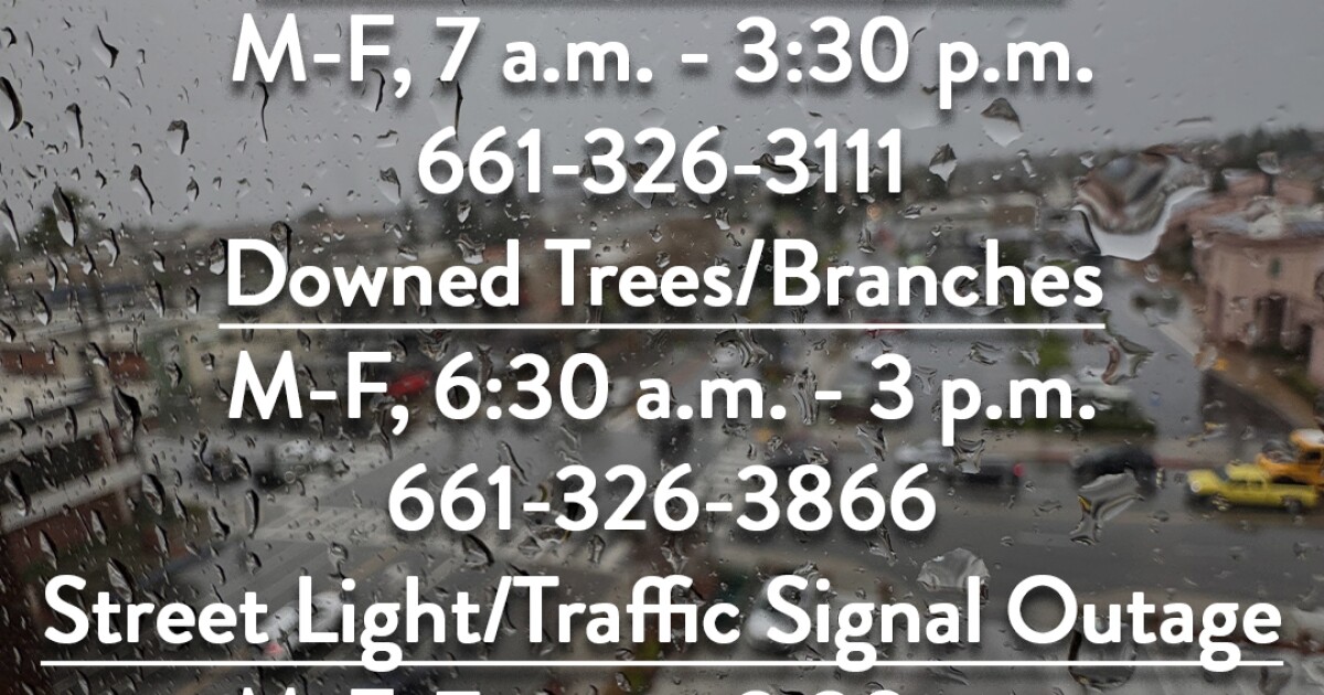 City shares storm contact numbers for Bakersfield residents